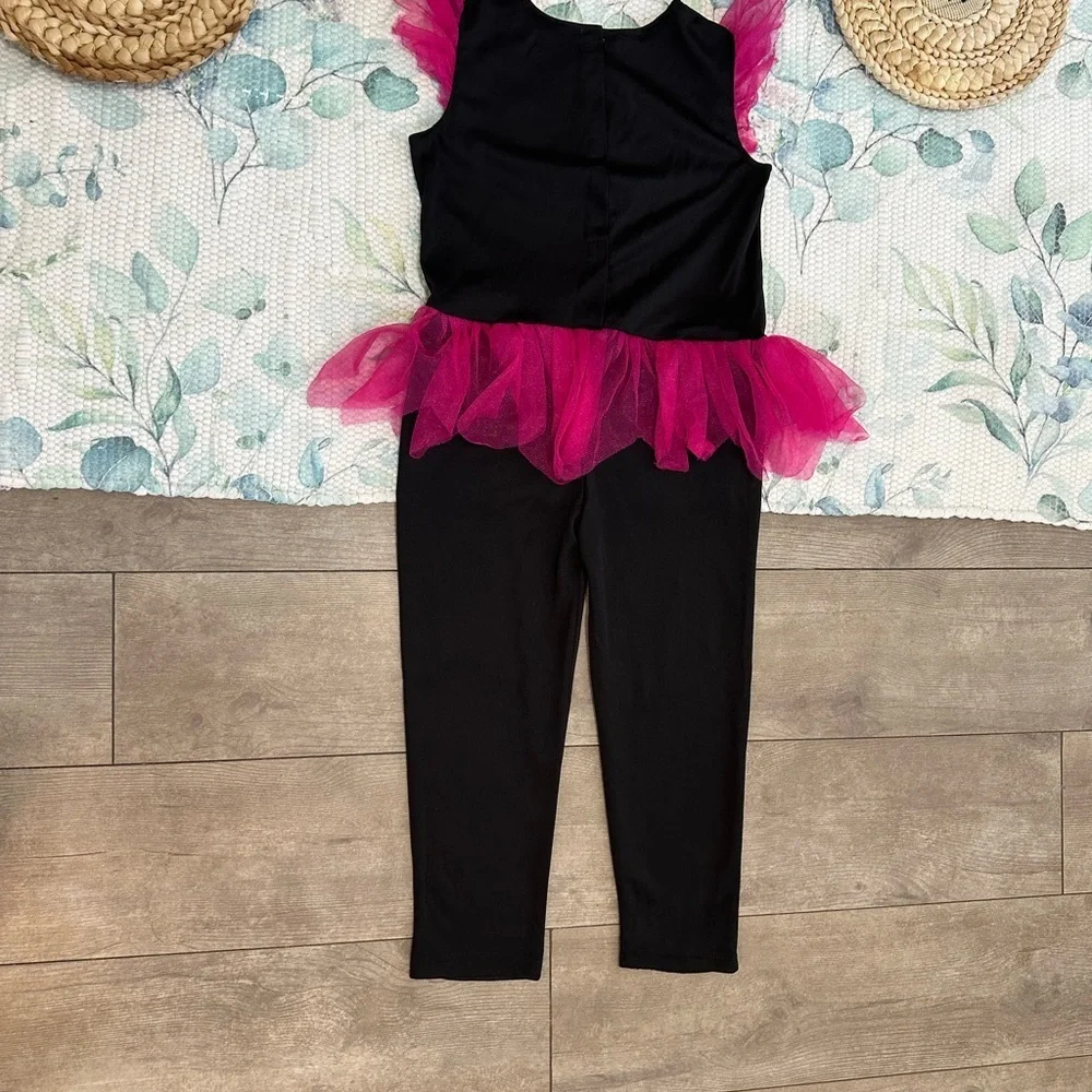 Vintage Halloween Costume Black Vibrant Colored Skeleton Jumpsuit Romper Girls